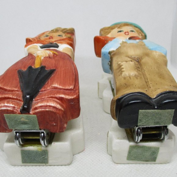 STAPLERS 2 Piece Set Ceramic Girl & Boy HUMMEL Style Figures Made In JAPAN - Picture 3 of 9